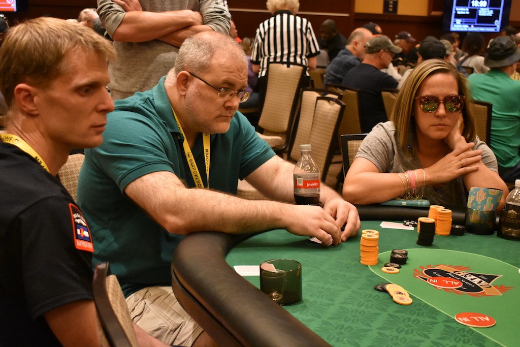 Three way All in with James Vandermeer (left) Tom Settle (center) and Myra Huffman (right)